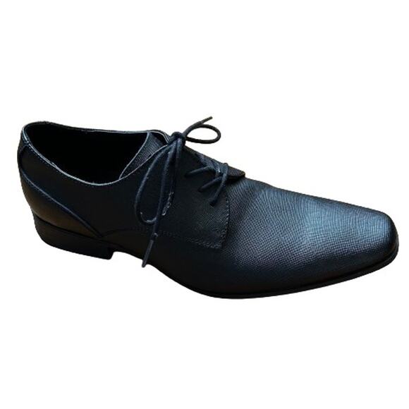 GUC Calvin Klein Men's Brodie Weave Emboss Black Oxford Shoe. Size 11.5 M. - Picture 1 of 12